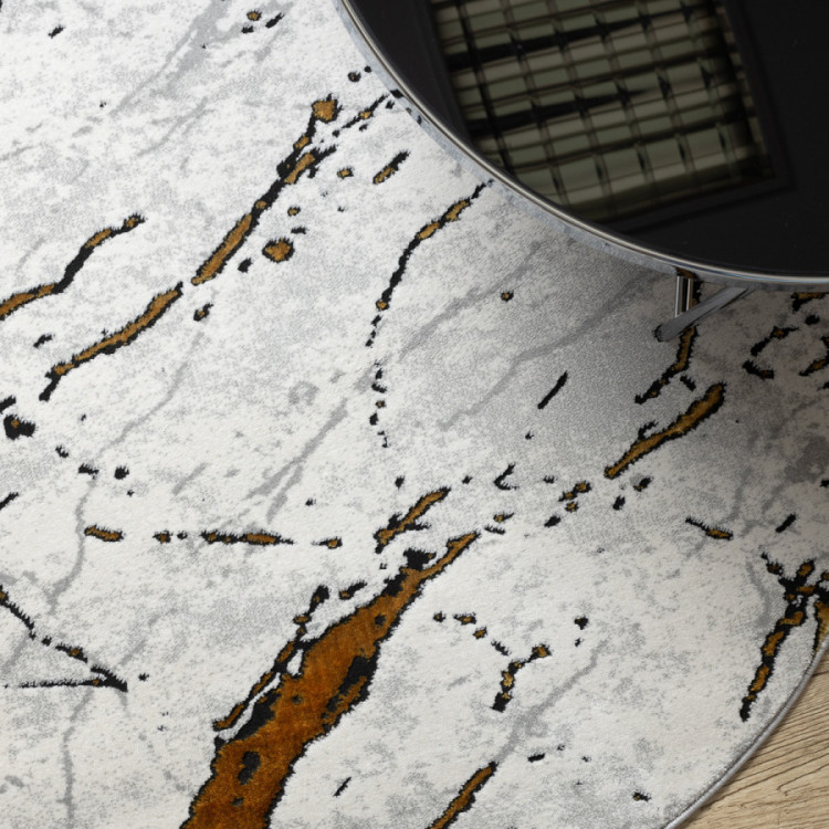 Kusový koberec Allure 1963 white/gold kruh č.7