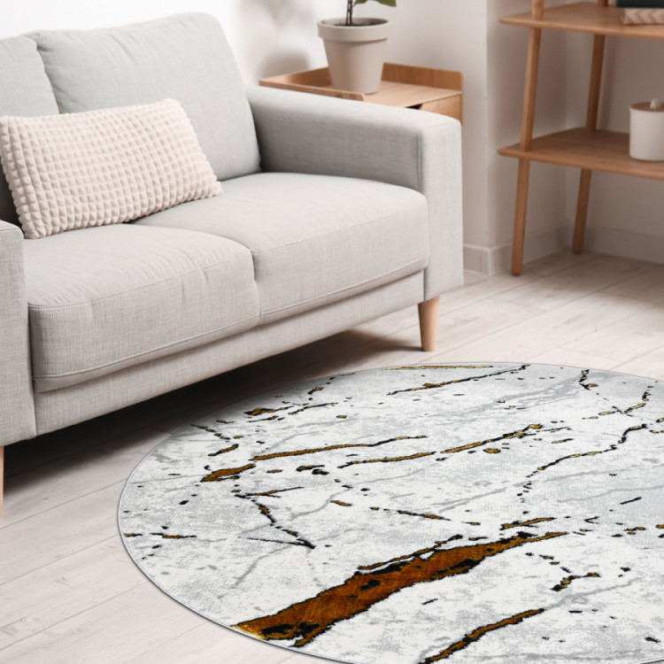 Kusový koberec Allure 1963 white/gold kruh č.8