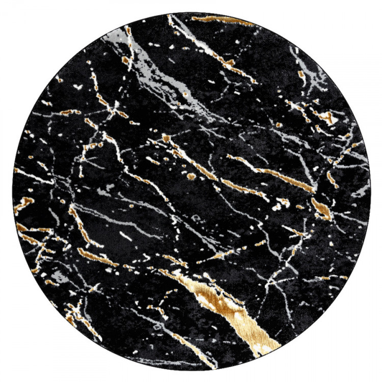 Kusový koberec Allure 1963 black/gold kruh č.1
