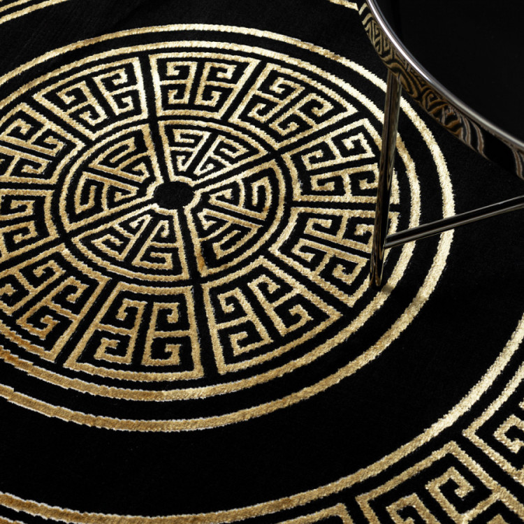 Kusový koberec Allure 1968 black/gold kruh č.5