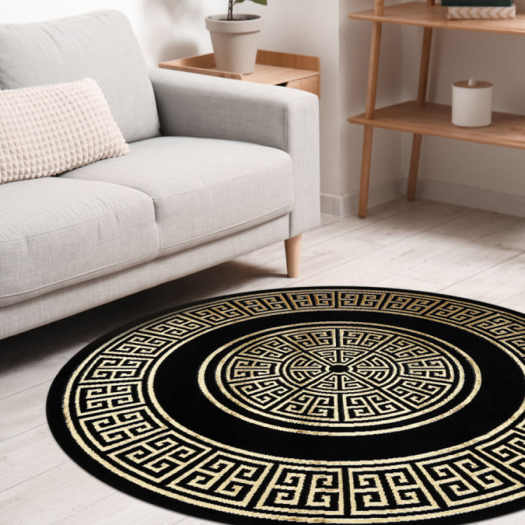Kusový koberec Allure 1968 black/gold kruh č.6