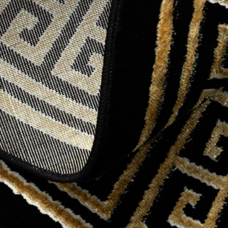 Kusový koberec Allure 1968 black/gold kruh č.8