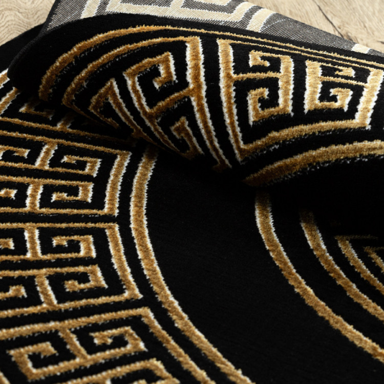 Kusový koberec Allure 1968 black/gold kruh č.10