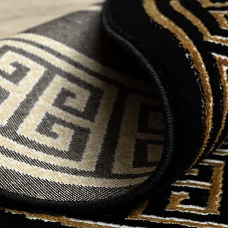 Kusový koberec Allure 1968 black/gold kruh č.11