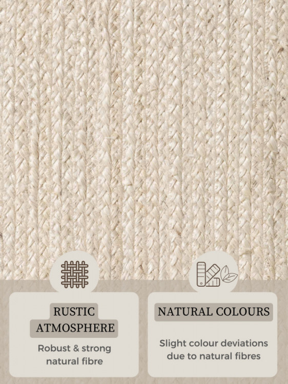 Kusový koberec Jute Braided 106007 Ivory ovál č.6