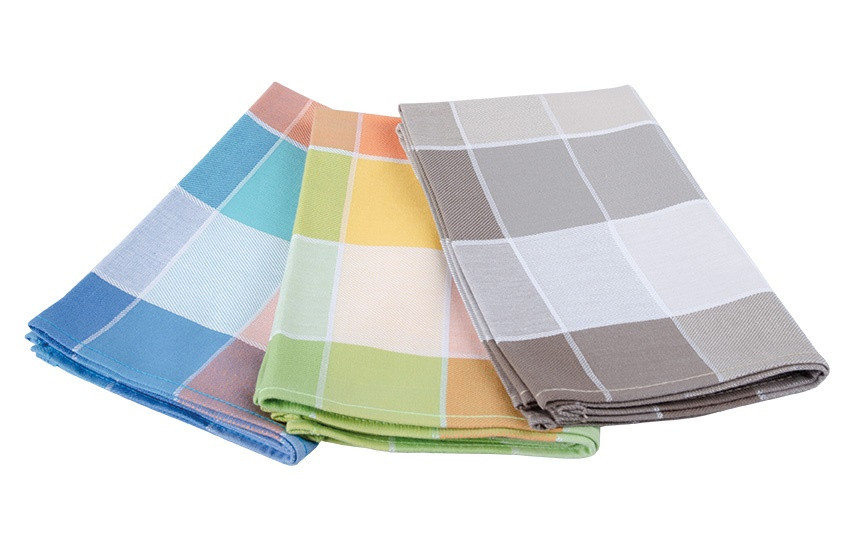 Utěrky z hladké bavlny Kostka modrá 3 ks 50x70 cm č.4