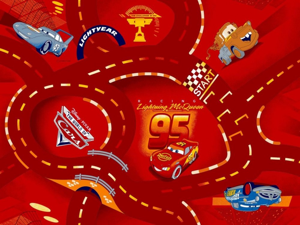 Dětský koberec World of Cars 10 červený č.1