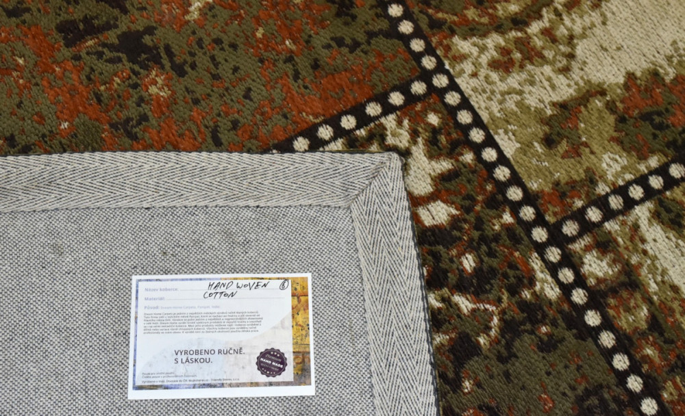Ručně tkaný bavlněný koberec Uttarpradesh Masala č.2