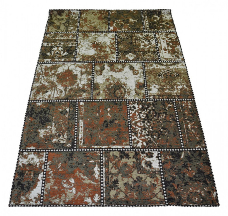Ručně tkaný bavlněný koberec Uttarpradesh Masala č.3
