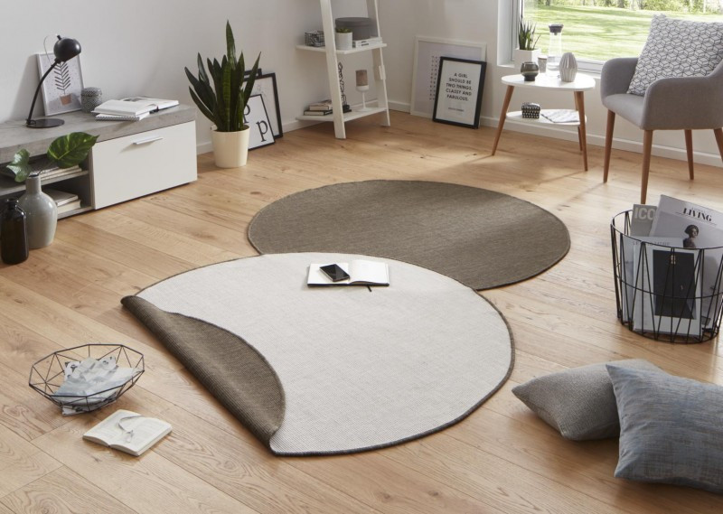 Kusový koberec Twin-Wendeteppiche 103099 braun creme kruh č.1