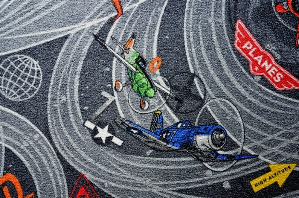 Dětský koberec Planes šedý - 133 x 133 cm č.7