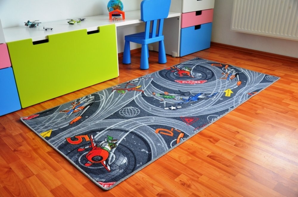 Dětský koberec Planes šedý - 133 x 133 cm č.9