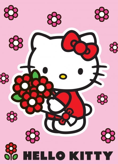 Dětský koberec Hello Kitty Red flowers 18 č.1
