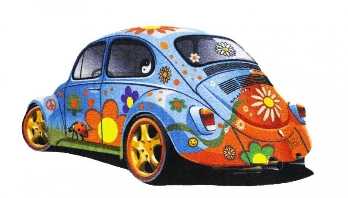 Koberec VW Brouk Beetle modrý - Brouk modrý č.1