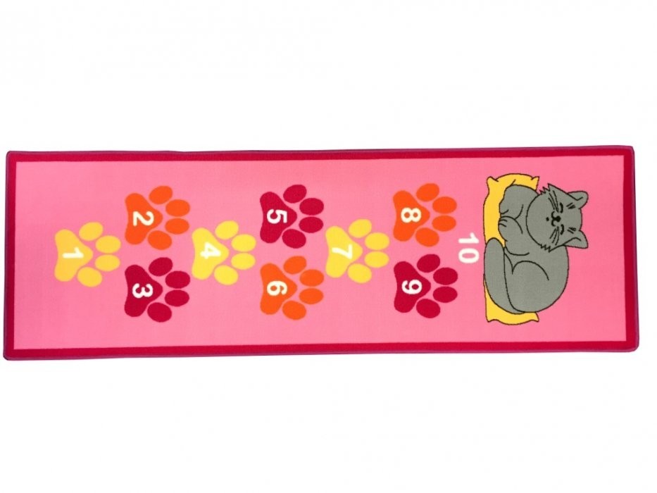 Dětský koberec Skákací panák růžový kočka č.3