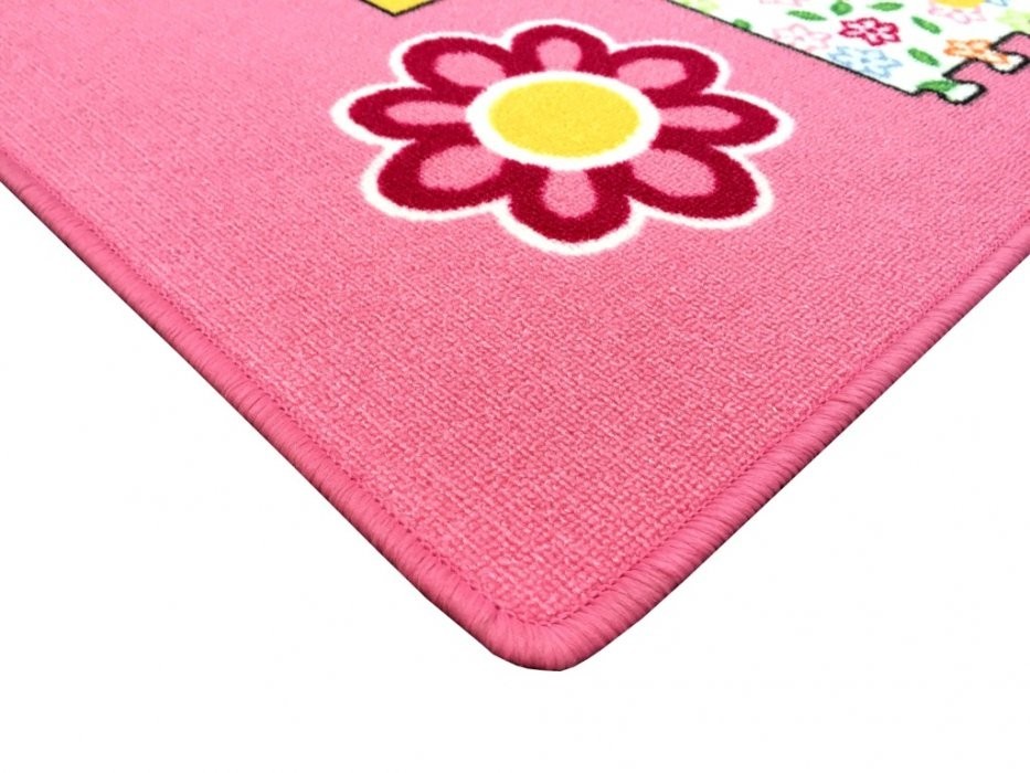 Dětský koberec Skákací panák růžový květiny č.5
