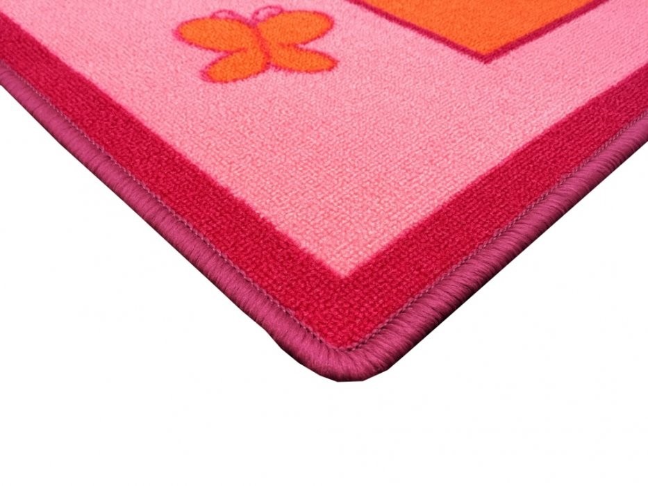 Dětský koberec Skákací panák růžový s motýly č.5
