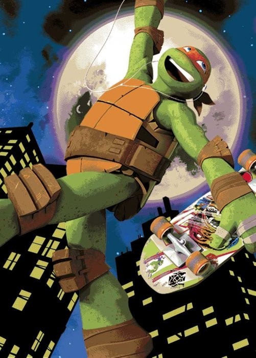 Dětský koberec Turtles-Želvy Ninjas 01 Mike Skate č.1