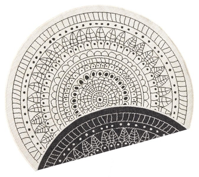 AKCE: 200x200 kruh Kusový koberec Twin-Wendeteppiche 103101 creme schwarz č.3
