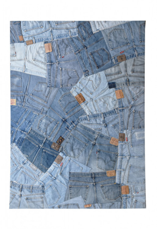 Ručně vyrobený kusový koberec Jeans Collage č.1
