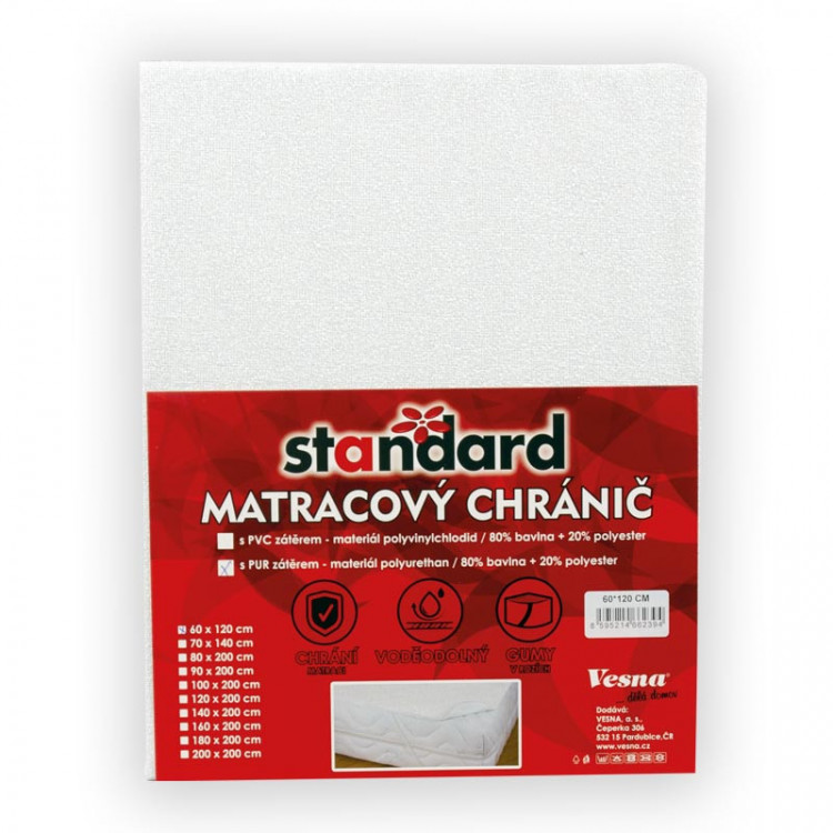 Matracový chránič STANDARD s PU zátěrem 60x120 cm č.1