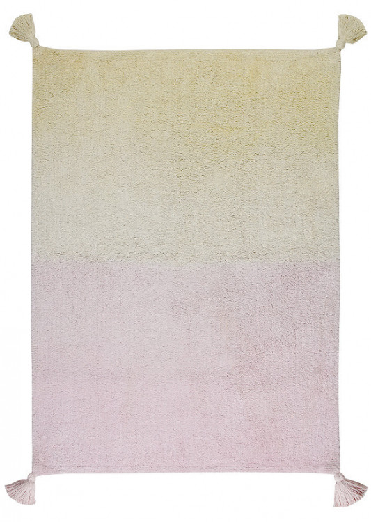 Bio koberec kusový, ručně tkaný Ombré Vanilla - Soft Pink č.1
