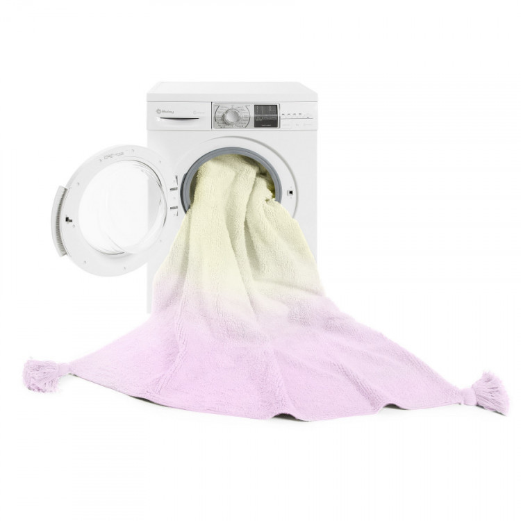 Bio koberec kusový, ručně tkaný Ombré Vanilla - Soft Pink č.4