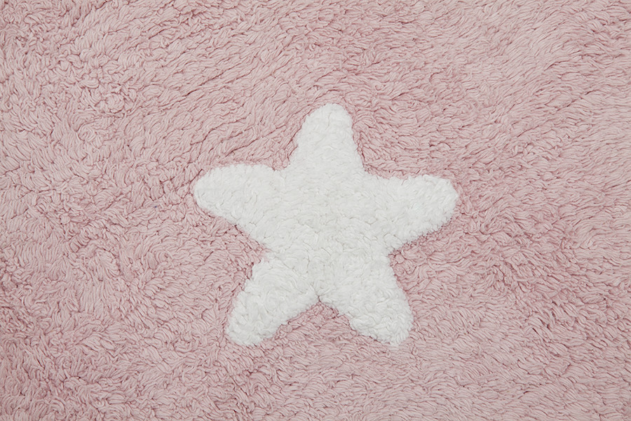 Přírodní koberec, ručně tkaný Stars Pink-White č.2