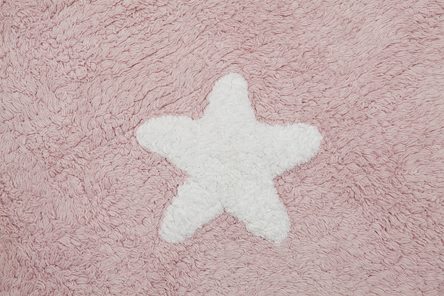 Přírodní koberec, ručně tkaný Stars Pink-White č.2