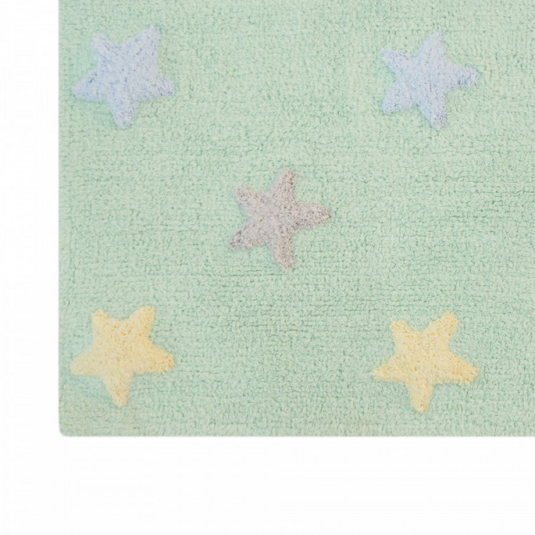 Přírodní koberec, ručně tkaný Tricolor Stars Soft Mint č.2
