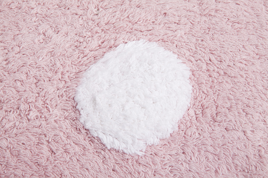 Přírodní koberec, ručně tkaný Polka Dots Pink-White č.2