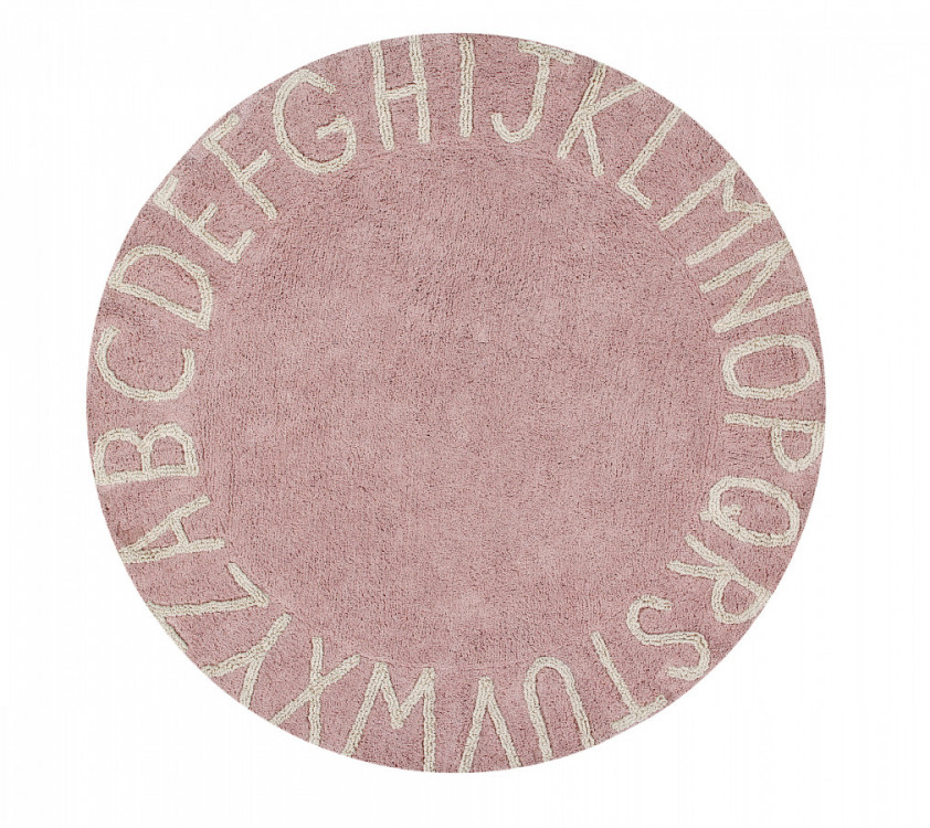 Přírodní koberec, ručně tkaný Round ABC Vintage Nude-Natural č.1