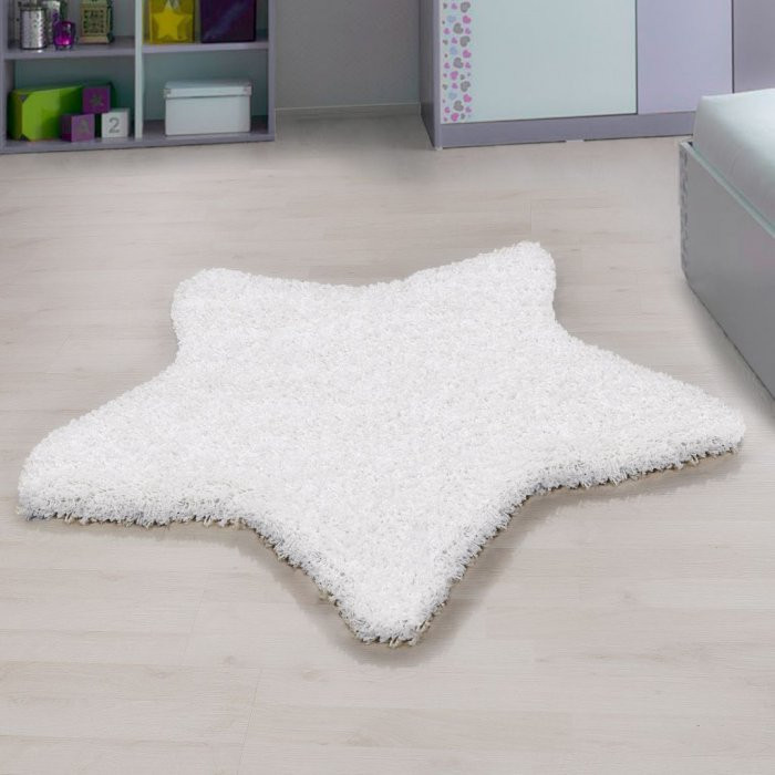 Kusový koberec Star shaggy 1300 white - 160 x 160 cm hvězda č.1