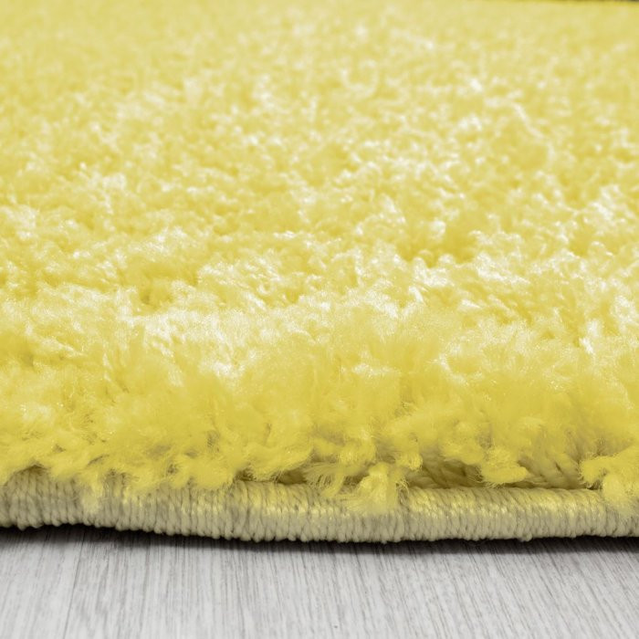 Kusový koberec Star shaggy 1300 yellow - 100 x 100 cm hvězda č.3