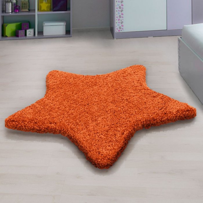 Kusový koberec Star shagy 1300 orange - 160 x 160 cm hvězda č.1