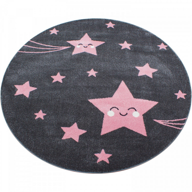 Dětský kusový koberec Kids 610 pink kruh č.1