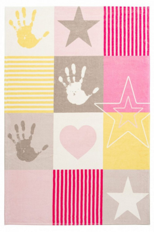 Dětský kusový koberec Stars 411 pink č.1