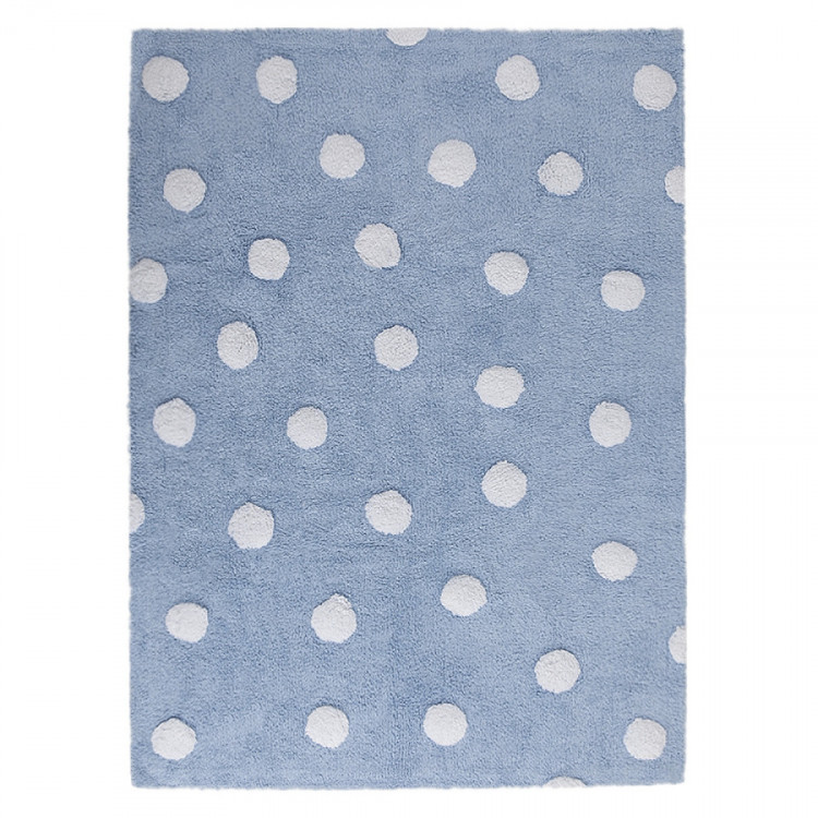 Pro zvířata: Pratelný koberec Polka Dots Blue-White č.1