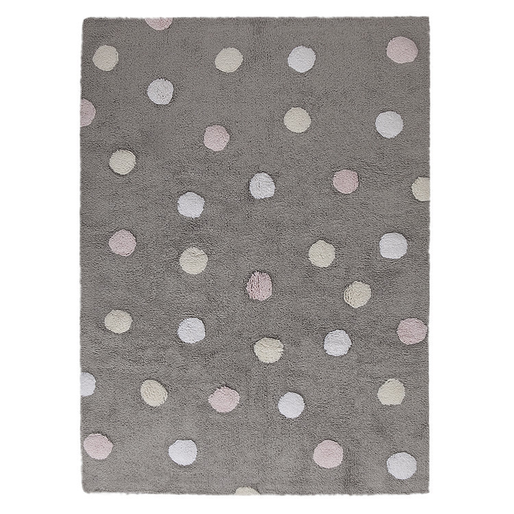 Pro zvířata: Pratelný koberec Tricolor Polka Dots Grey-Pink č.1