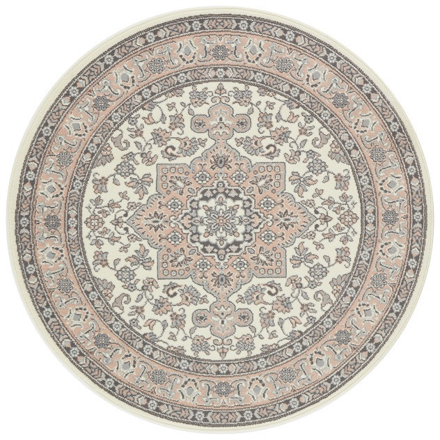 Kusový koberec Mirkan 104443 Cream/Rose kruh č.1
