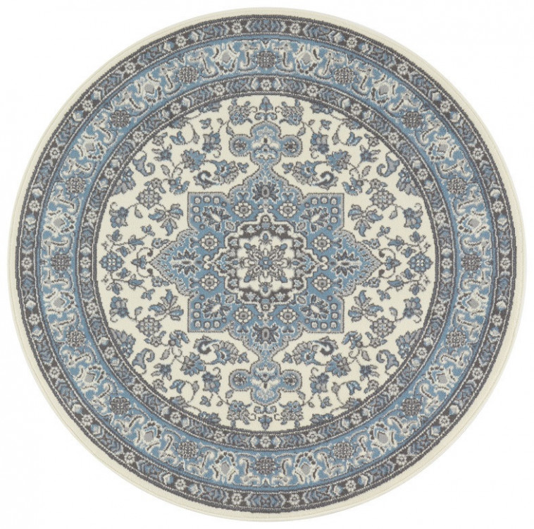 Kruhový koberec Mirkan 104442 Cream/Skyblue č.1
