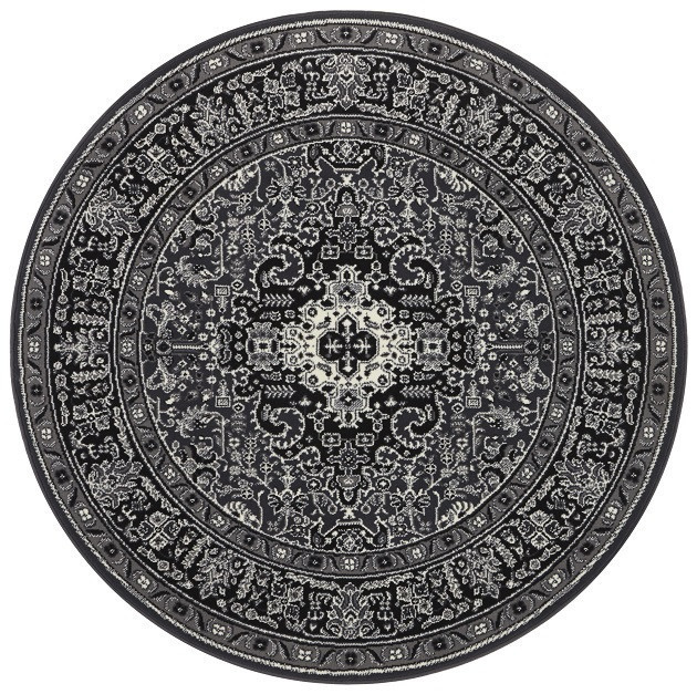 Kruhový koberec Mirkan 104436 Dark-grey č.1