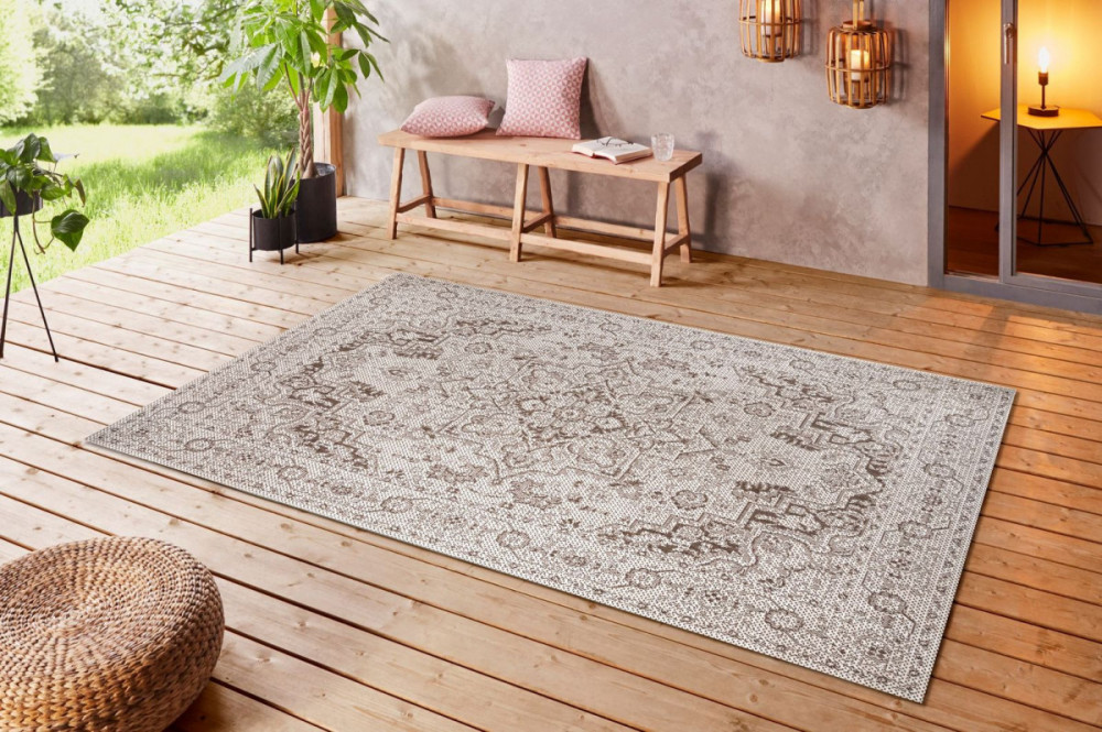 Kusový orientální koberec Flatweave 104805 Cream/Light-brown – na ven i na doma č.4