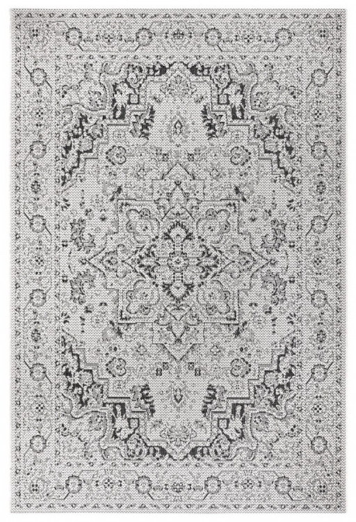 Kusový orientální koberec Flatweave 104806 Cream/Black – na ven i na doma č.1