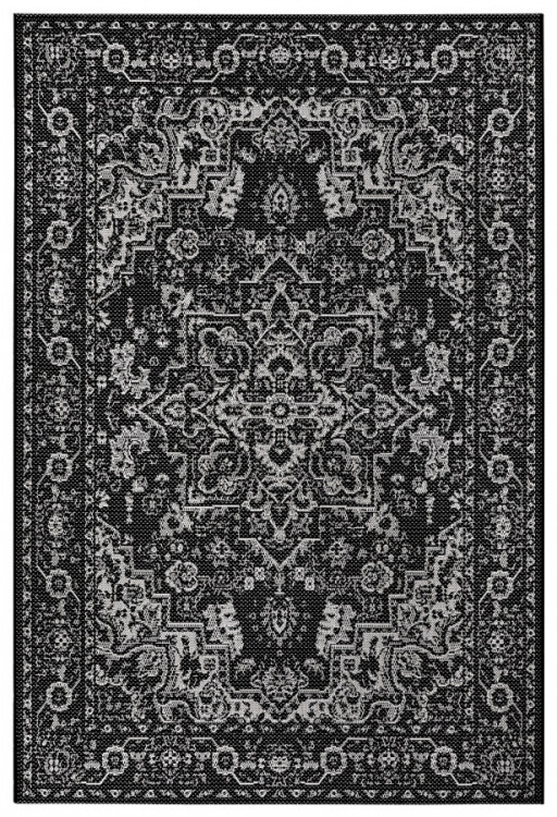 Kusový orientální koberec Flatweave 104807 Black/Cream – na ven i na doma č.1
