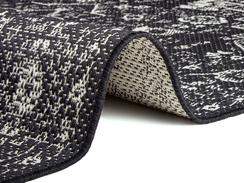 Kusový orientální koberec Flatweave 104807 Black/Cream – na ven i na doma č.2