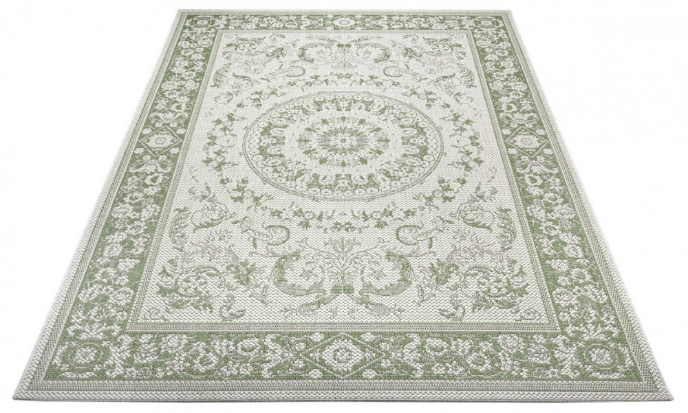 Kusový orientální koberec Flatweave 104813 Cream/Green č.2