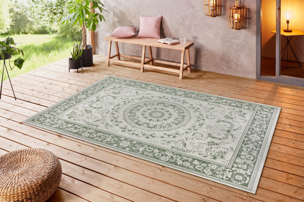 Kusový orientální koberec Flatweave 104813 Cream/Green č.4