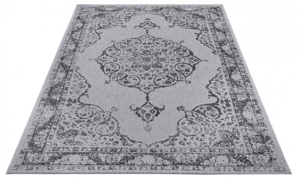 Kusový orientální koberec Flatweave 104818 Silver/grey č.2