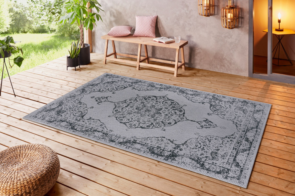 Kusový orientální koberec Flatweave 104818 Silver/grey č.5